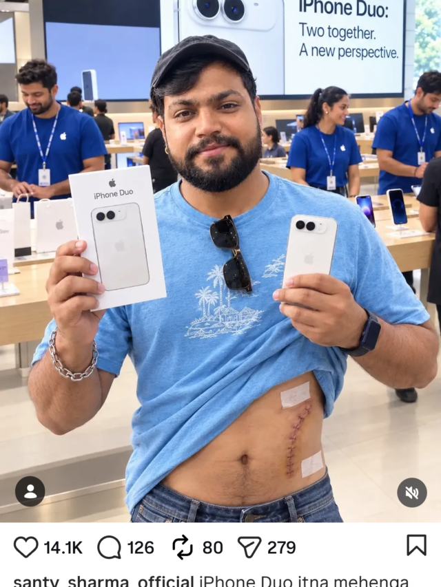 ₹3 लाख के iPhone Duo पर आया रैपर संटी शर्मा का मज़ेदार जवाब! AI फोटो देखकर नहीं रुकेगी हंसी 😂👇